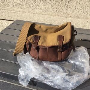 Ralph Lauren canvas/leather shoulder strap used bag